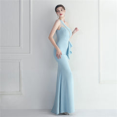 Ruffled One-Shoulder Maxi Dress