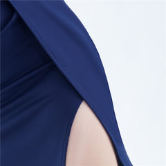 One-Shoulder Feather Maxi Dress