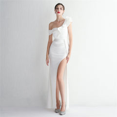One-Shoulder Ruffle Maxi Dress