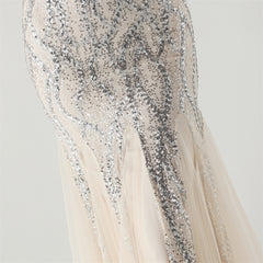 Backless Sequined Fishtail Maxi Dress