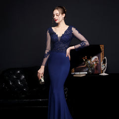 Elegant Lace Diamond Fishtail Dress