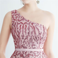 One-Shoulder Sequin Maxi Dress