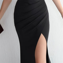 V-Neck Split Fishtail Maxi Dress