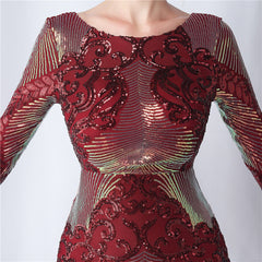 Sequin Long-Sleeve Bodycon Dress