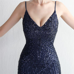 Sequined Fringed Fishtail Maxi Dress