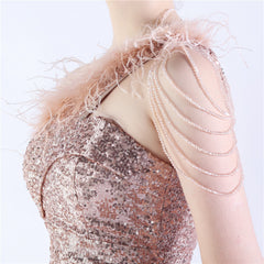 One-Shoulder Sequin Maxi Dress