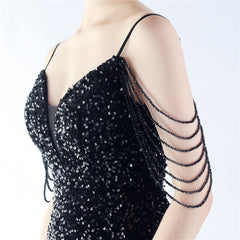 Asymmetric Sequin Maxi Dress