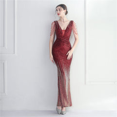 Sequined Fishtail Maxi Dress