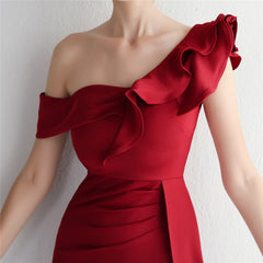 One-Shoulder Ruffle Maxi Dress