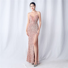 Sequined Fringe Maxi Dress