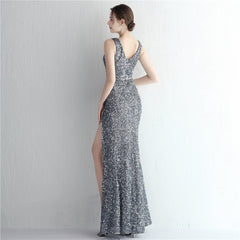 Sequined Fishtail Maxi Dress