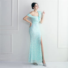 Sequined Fishtail Maxi Dress