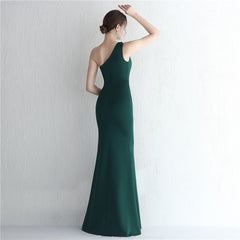 One-Shoulder Asymmetric Split Maxi Dress
