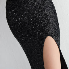 Sequin Beaded Fishtail Maxi Dress