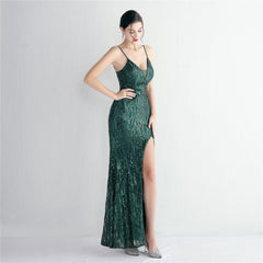 Sequined Fishtail Maxi Dress