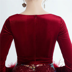 Ostrich Feather Sequined Maxi Dress