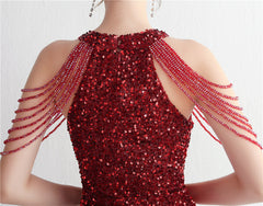 Sequined Split Maxi Dress