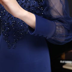 Lace Rhinestone Fishtail Maxi Dress