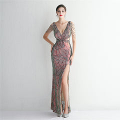 Sequined Fishtail Maxi Dress