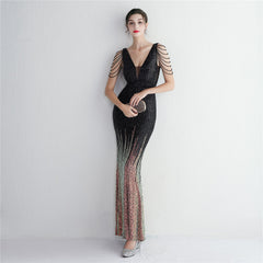 Ombre Sequin Maxi Dress