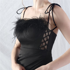 Strapless Slit Maxi Dress