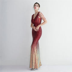 Ombre Sequin Maxi Dress