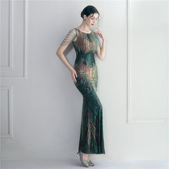 Sequined Fishtail Maxi Dress