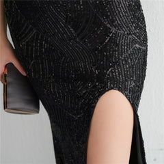 Sequined Fishtail Maxi Dress