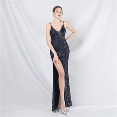 Sequined Split Maxi Dress