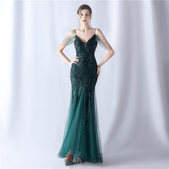 Floral Sequined Maxi Dress