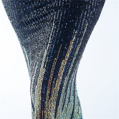 Ostrich Feather Sequin Maxi Dress