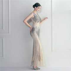 Sequined Fishtail Maxi Dress