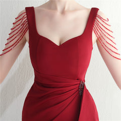 Beaded Fringe Split Maxi Dress