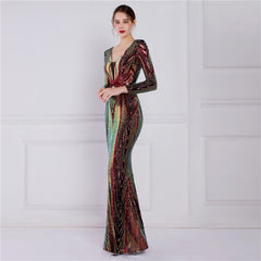 Sequin Fishtail Maxi Dress