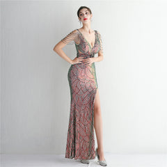 Sequined Fishtail Maxi Dress