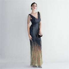 Ombre Sequin Maxi Dress