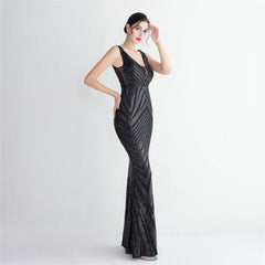 Sequin Fishtail Maxi Dress