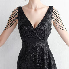 Elegant Sequined Fishtail Maxi Dress