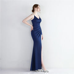 V-Neck Split Fishtail Maxi Dress