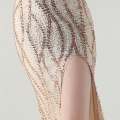 Sequined Heart-Collar Maxi Dress