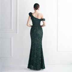 Sequined Fishtail Maxi Dress