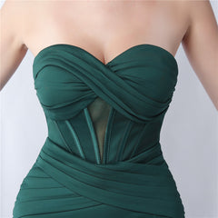 Strapless Boned Split Maxi Dress