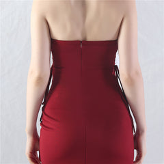 Strapless Slit Maxi Dress