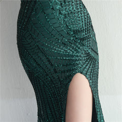 One-Shoulder Sequin Maxi Dress