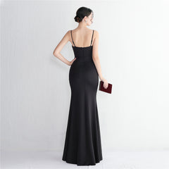 V-Neck Split Fishtail Maxi Dress