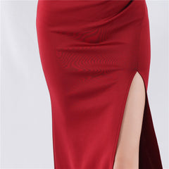 One-Shoulder Asymmetric Maxi Dress