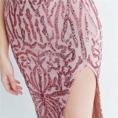 One-Shoulder Sequin Maxi Dress