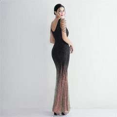 Ombre Sequin Maxi Dress
