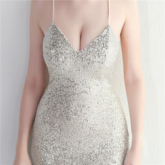 Crisscross Backless Sequined Maxi Dress