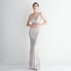 Sequin Fishtail Maxi Dress